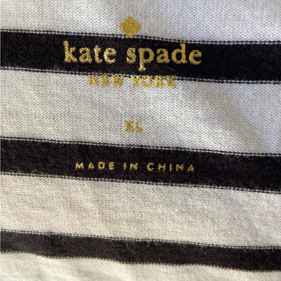 Kate Spade Short Flutter Sleeve Black and White Stripe Tie Waist Dress Women XL - Picture 5 of 8